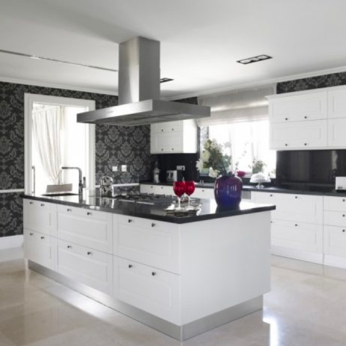 Natural and black marble